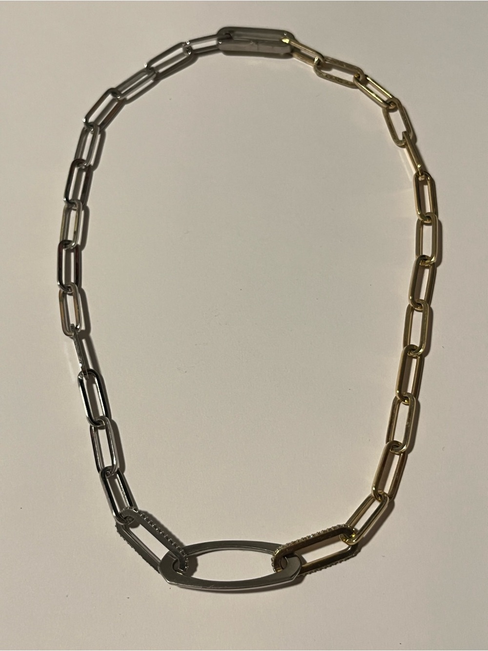 Kendra Scott Two-Tone Silver and Gold Paperclip Necklace